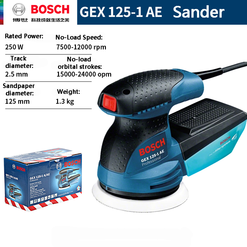 Power Tools Sander - BOSCH GEX 125-1AE 220В Эксцентриковая шлифовальная