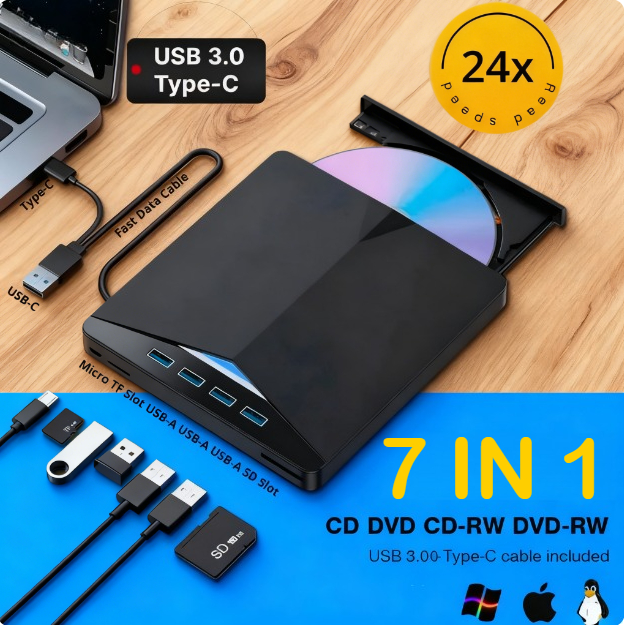 Внешний DVD-привод 7-в-1 USB 3 – обзор и цена Power Tools Windows 10